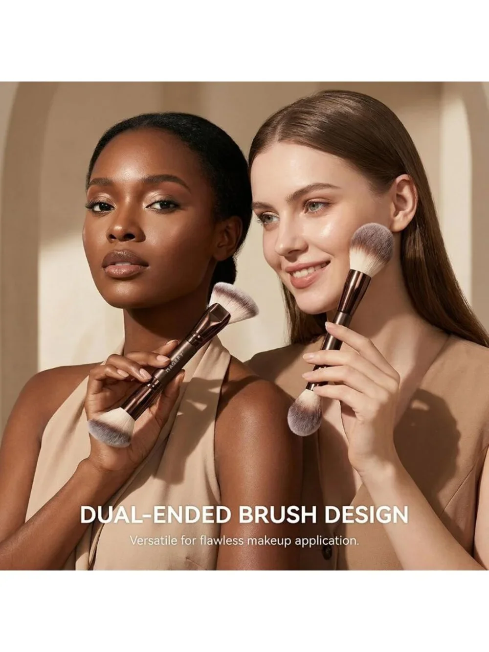 22-Piece Professional Double-End Makeup Brush Set for Powder, Concealer